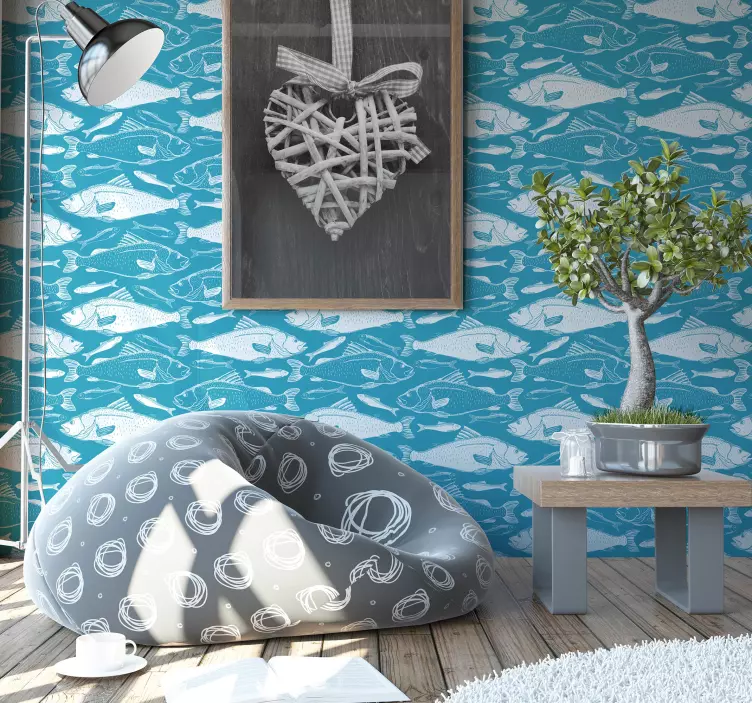 Akvatisk fisk mønster fiskeklistremerke - Tenstickers