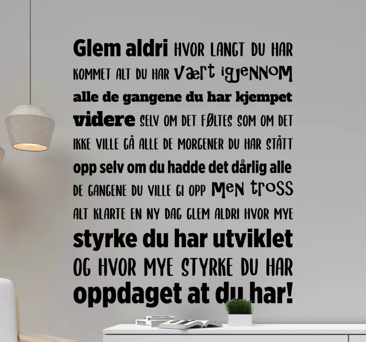 Aldri glemme motiverende wallstickers sitater - Tenstickers