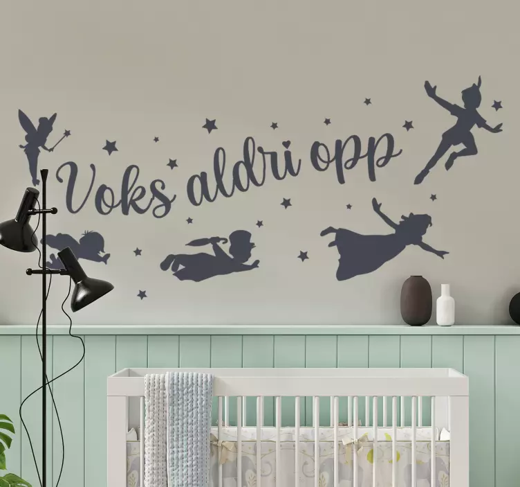 Aldri vokse opp wallstickers sitater - Tenstickers