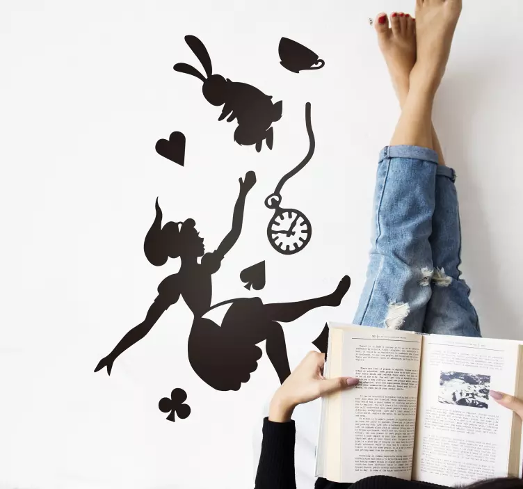 Klistremerke til alice og den hvite kaninen - Tenstickers
