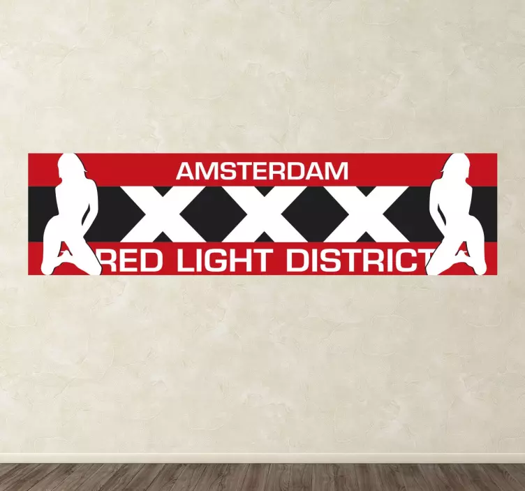 Amsterdam red light district klistremerke - Tenstickers