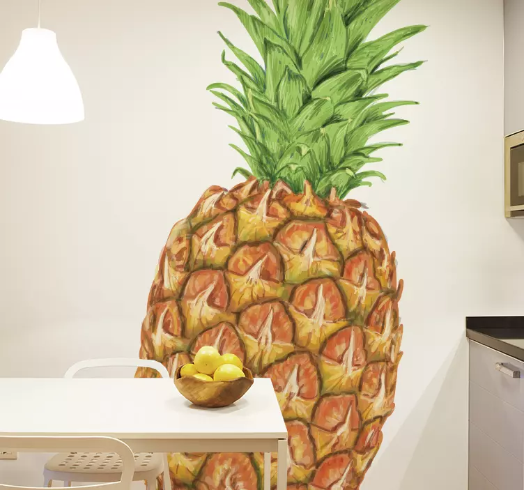 Fargerik ananas matklistremerke - Tenstickers
