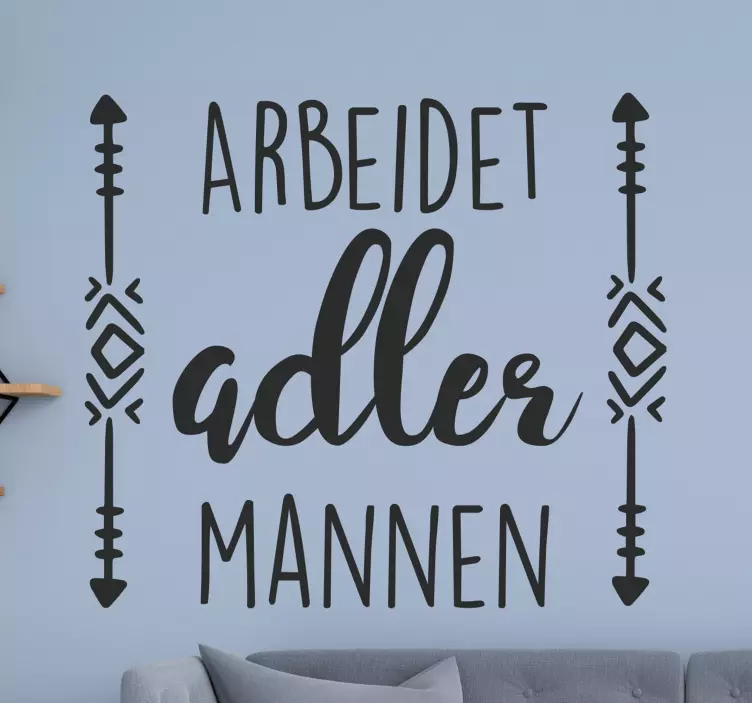 Arbeid bygger mann motivasjon klistremerker sitat - Tenstickers