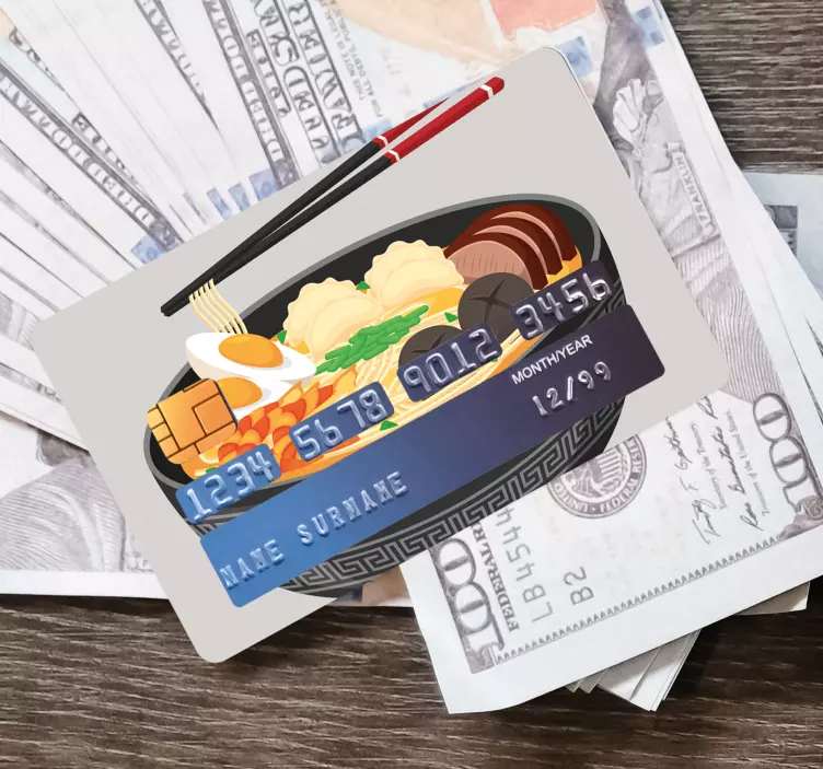 Klistremerke med asiatisk suppekort - Tenstickers