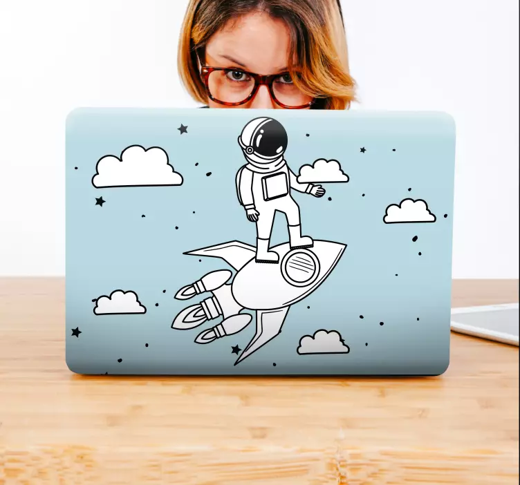Laptop klistremerke astronaut rakett eventyr - Tenstickers