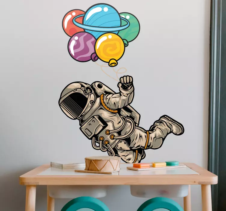Astronaut med ballonger wallsticker - Tenstickers