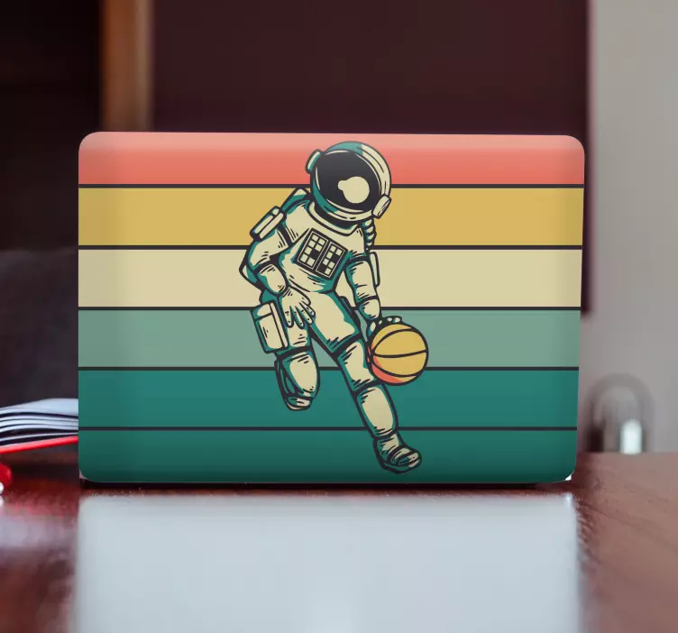 Astronaut som spiller ball bærbar klistremerke - Tenstickers