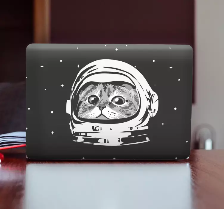 Laptop klistremerke astronaut katt ansikt - Tenstickers