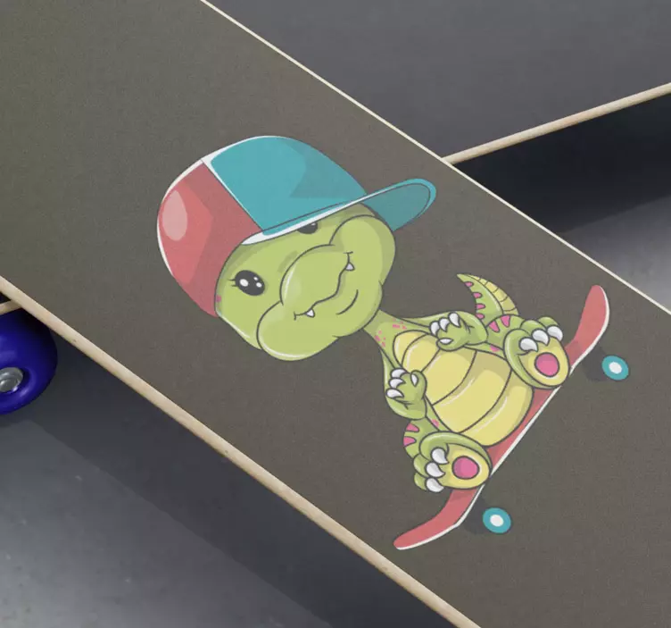 Baby dinosaur skateboard klistremerke - Tenstickers