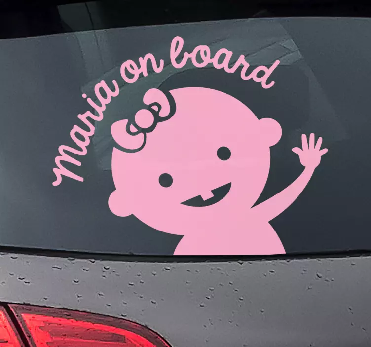 Baby med en bue baby ombord klistremerke - Tenstickers