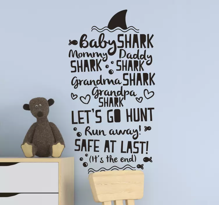 Baby shark lyrics sang klistremerke - Tenstickers