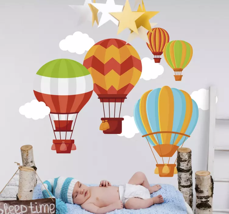 Babyroom air balloons vegg klistremerker til barn - Tenstickers