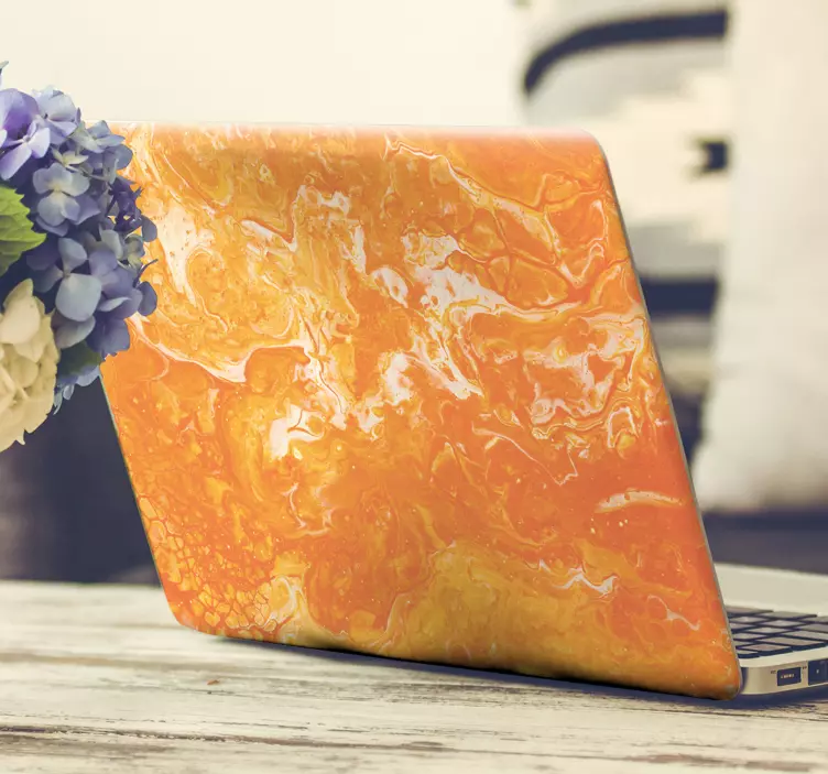 Bærbar klistremerke i kraftig oransje mønster - Tenstickers