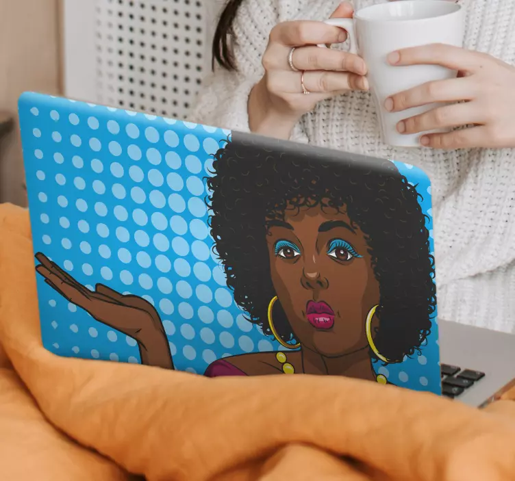 Bærbar klistremerke stilfull kvinneportrett - Tenstickers