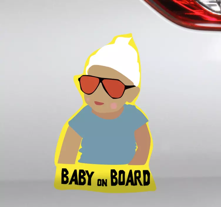 Bakrus baby ombord bil klistremerke - Tenstickers