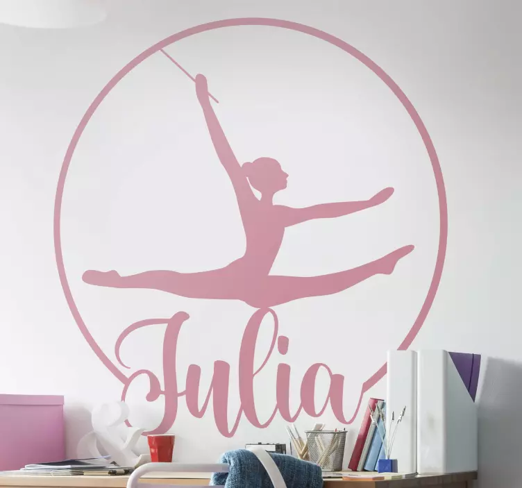 Ballerina med navnet dance wall sticker - Tenstickers