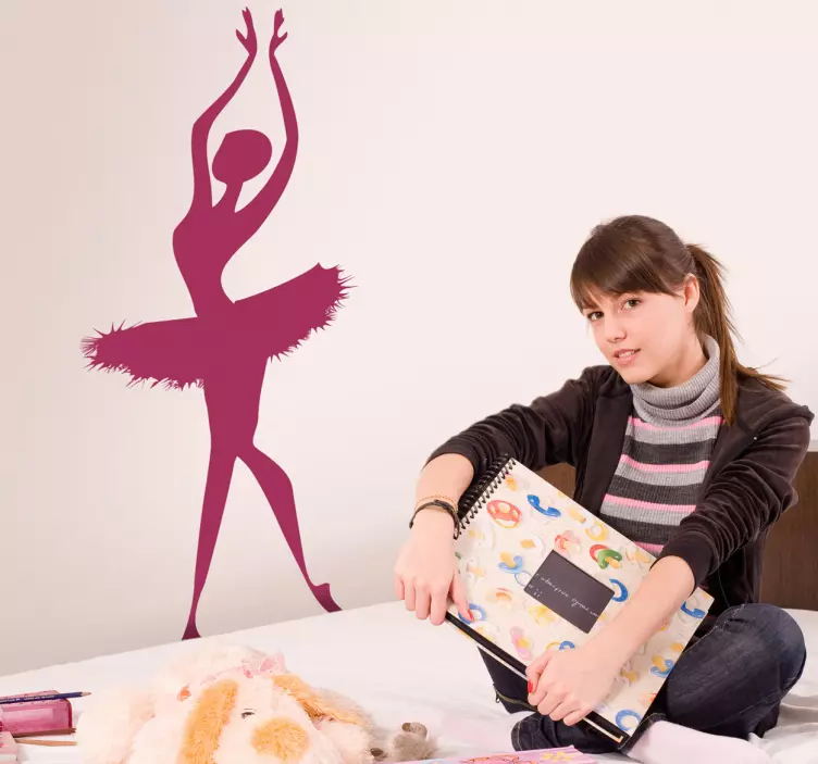 Ballerina silhuettdekal - Tenstickers