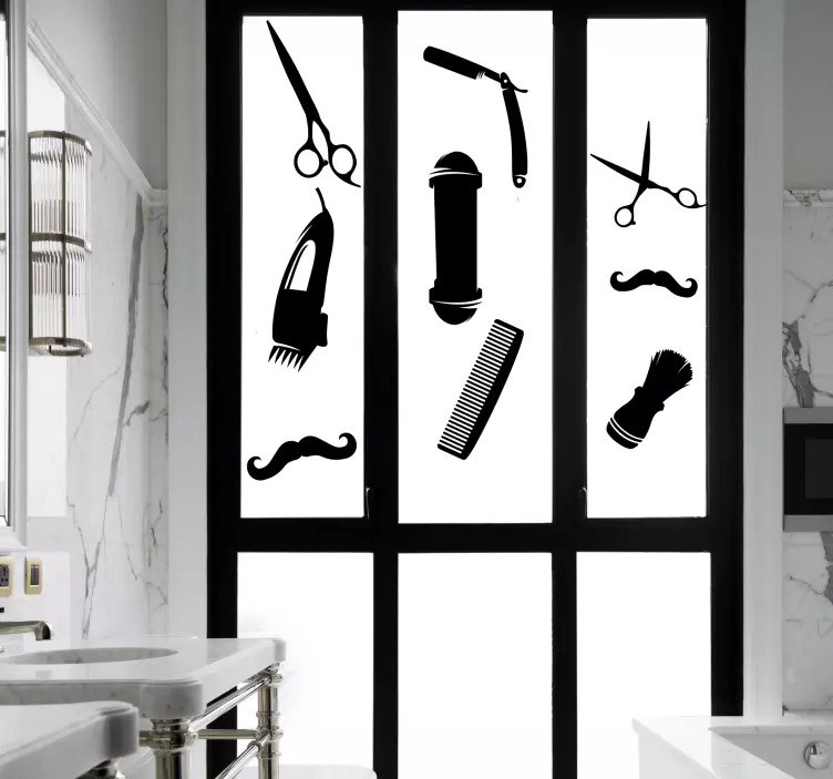 Barber ikoner vindu klistremerke - Tenstickers