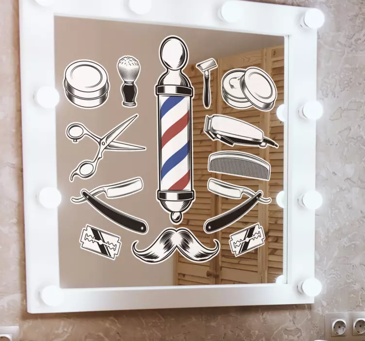 Barberinstrumenter veggklistremerke - Tenstickers