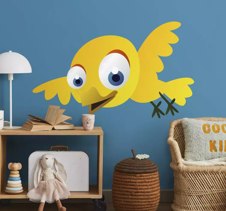 Barn gul fugl klistremerke - Tenstickers