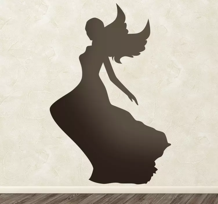 Barn silhuett fairy dress vegg klistremerke - Tenstickers