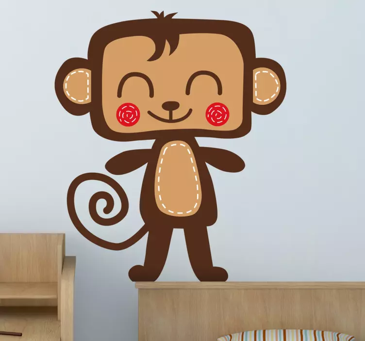 Barn smilende monkey vegg klistremerke - Tenstickers