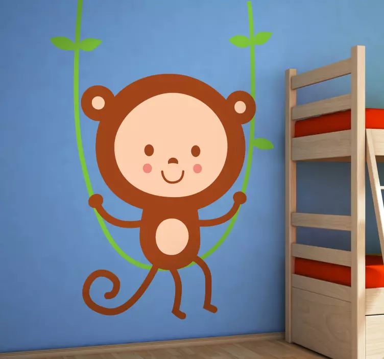 Barn som svinger monkey vegg klistremerke - Tenstickers