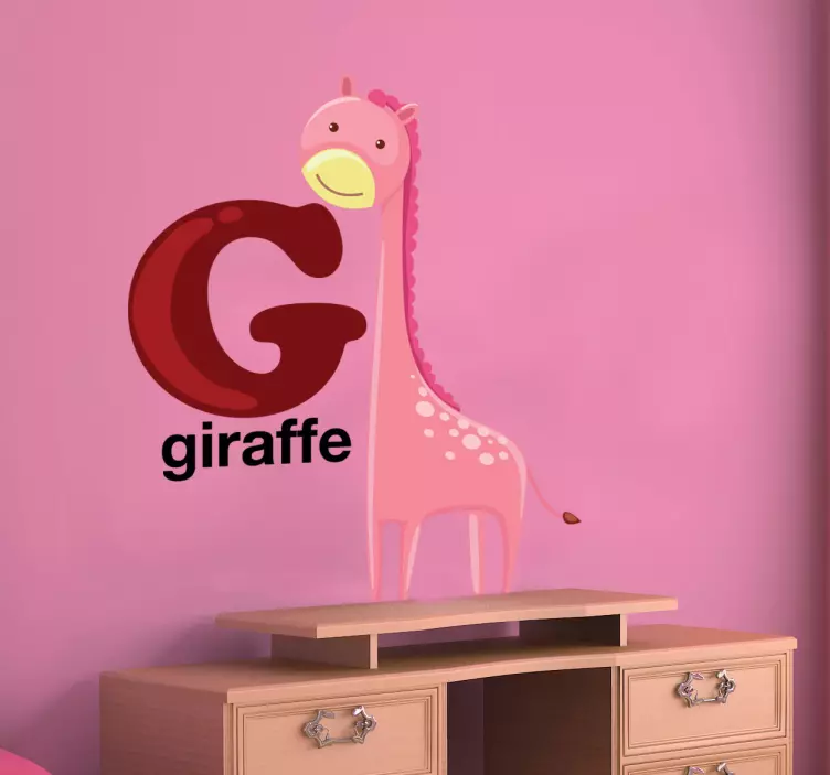 Barnebok g giraff klistremerke - Tenstickers