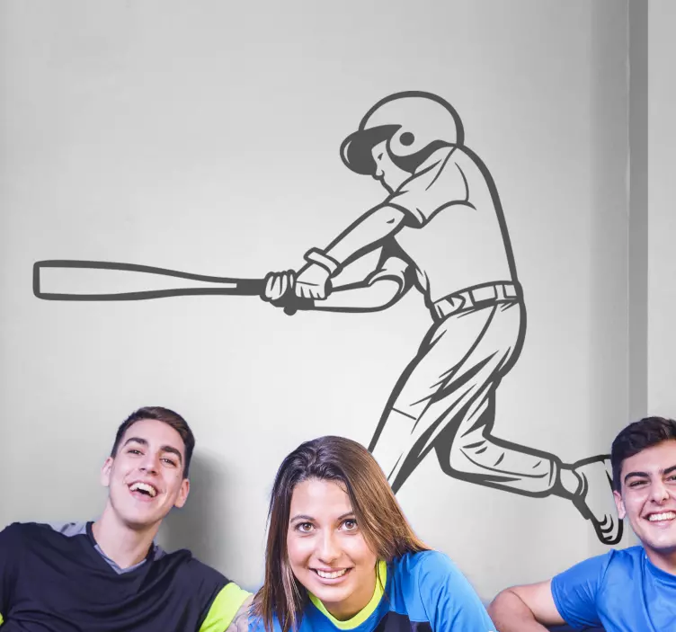 Baseball spiller batting vegg klistremerke - Tenstickers