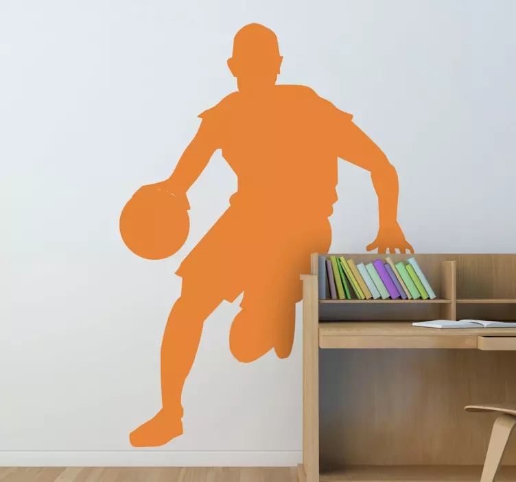 Basketball dribbling silhuett vegg klistremerke - Tenstickers
