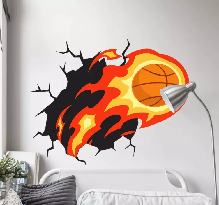 Basketball klistremerke brannfullt inntrykk - Tenstickers
