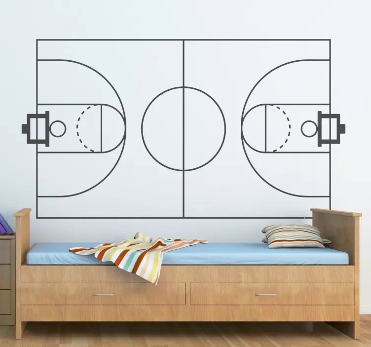 Basketballbane mono-farge klistremerke - Tenstickers