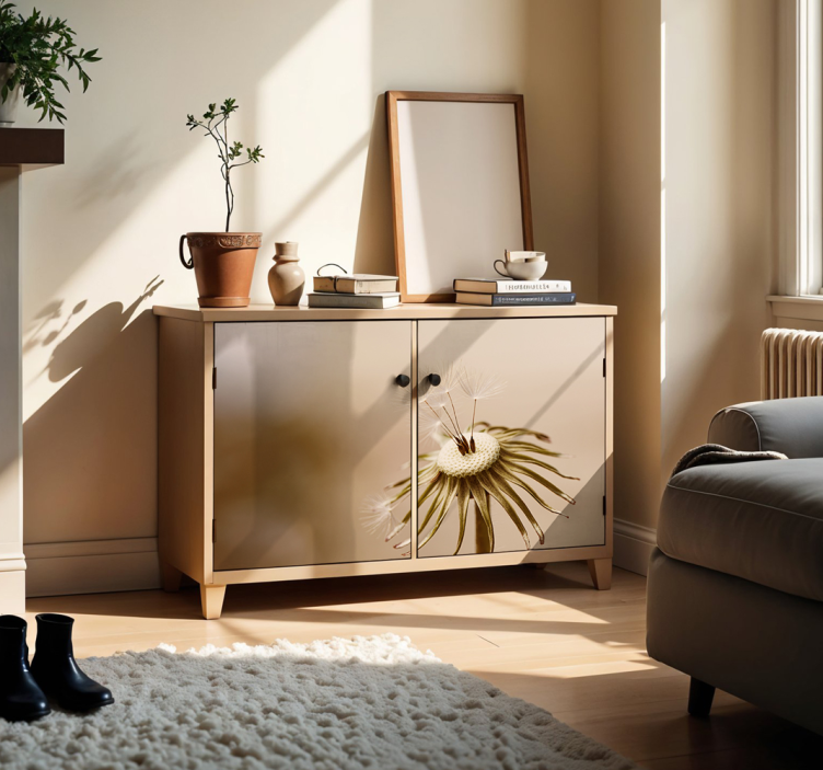 Beige løvetann klistremerke møbler - Tenstickers