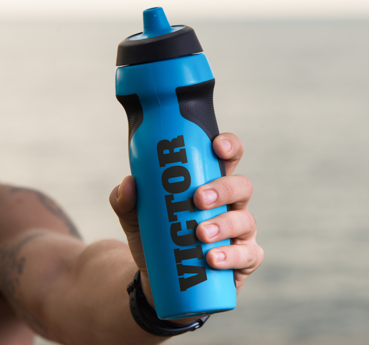 Bidon med navn tilpassbart klistremerke - Tenstickers