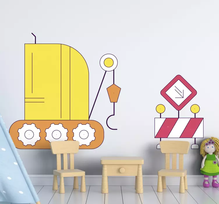 Bil graver for barn soverommet wall stickers - Tenstickers