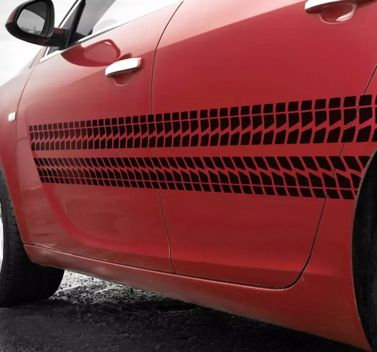 Bilhjul rett linje klistremerke - Tenstickers