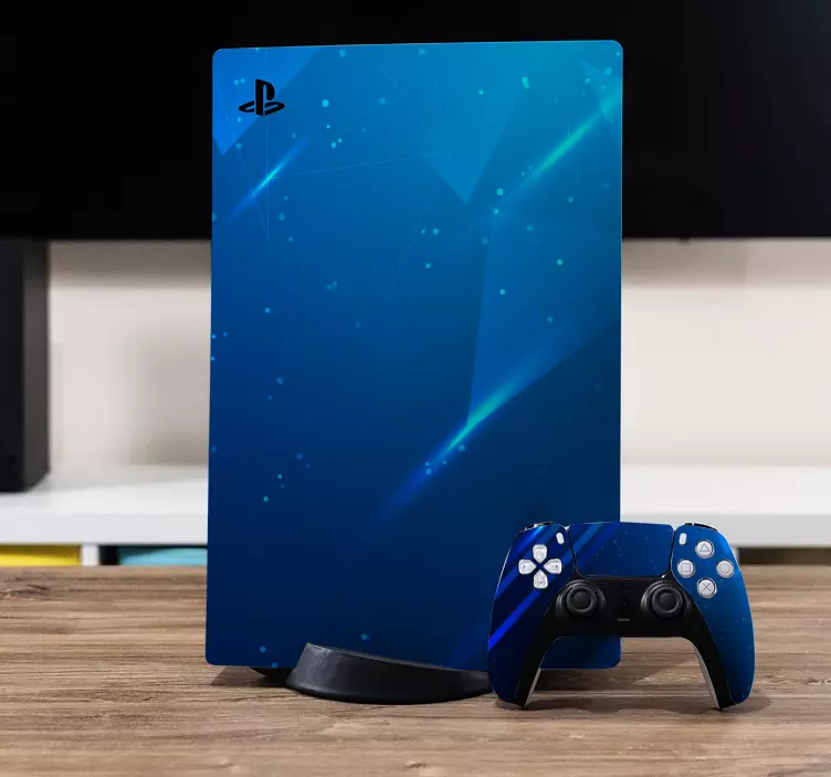 Blå abstrakt ps5 klistremerke ps5 klistremerker - Tenstickers