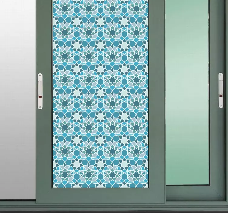 Blå geometrisk vindu klistremerke - Tenstickers