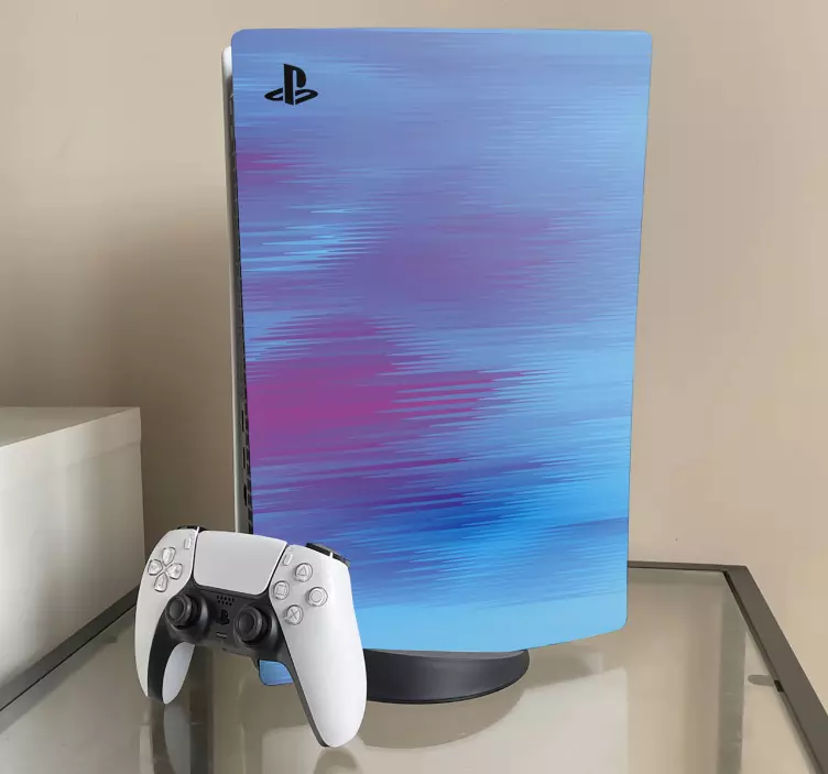 Blått med striper abstrakt ps5 klistremerke - Tenstickers