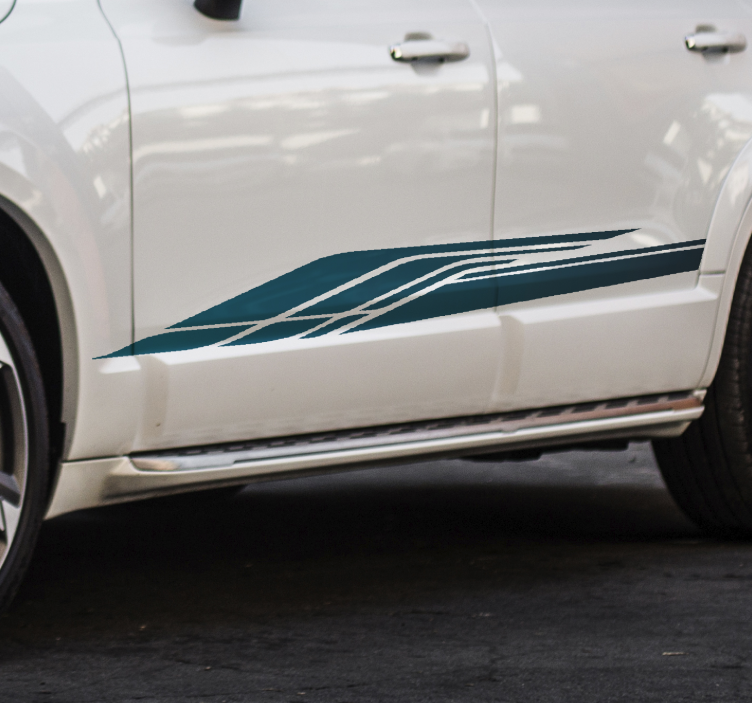 Blå race stripe bil klistremerke - Tenstickers