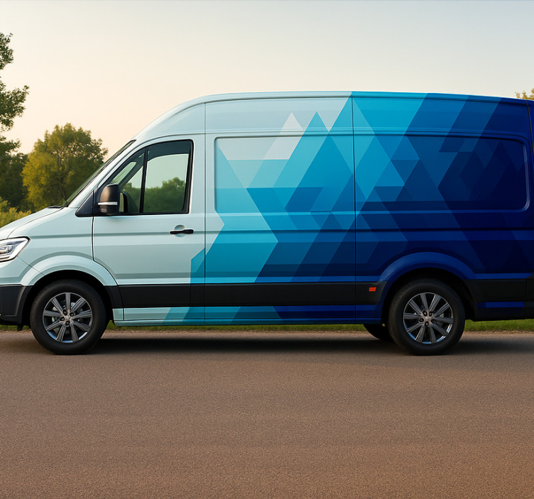 Blå trekanter design varebilklistremerke - Tenstickers