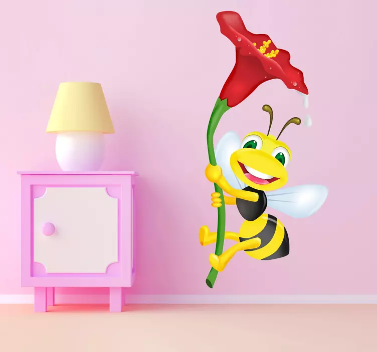 Blomst bumble bee wall sticker - Tenstickers