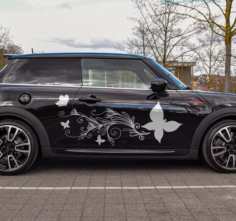 Blomster- og sommerfugl klistremerker til bil - Tenstickers