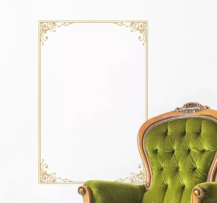 Blomsterramme vintage veggoverføringsbilde - Tenstickers