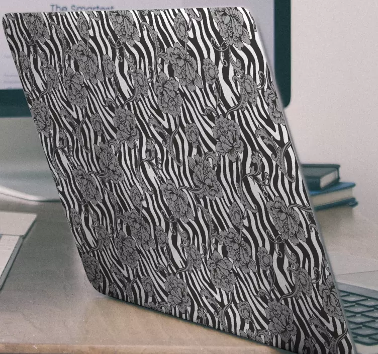 Blomster sebramønster bærbar klistremerke - Tenstickers