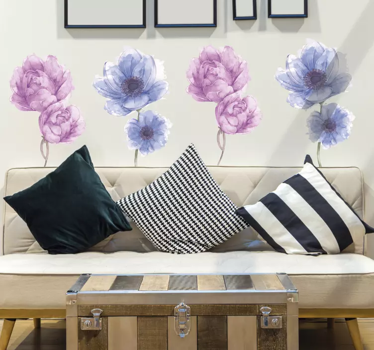 Blomster veggoverføringsbilde - Tenstickers