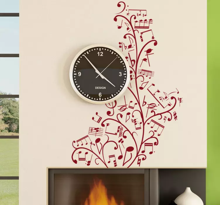 Blomstermusikk notater vegg klistremerker - Tenstickers