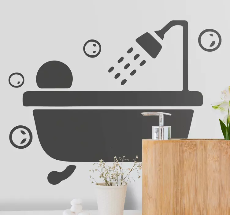 Boblebad dusj skjerm klistremerke - Tenstickers