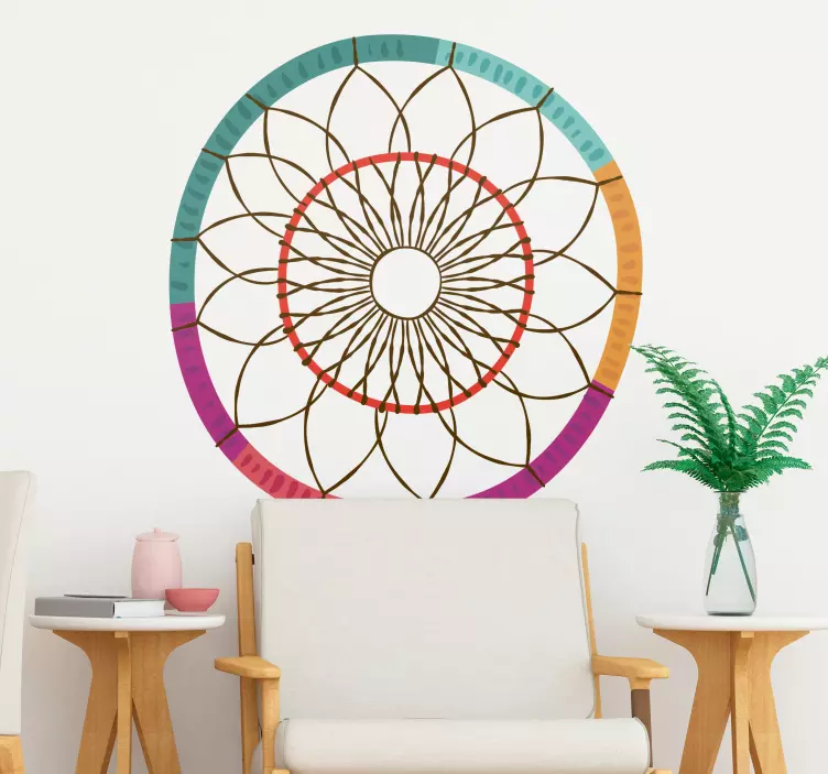 Bohemian dream catcher abstrakt veggmaleri - Tenstickers