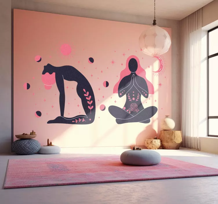 Boho yoga figurer andre sporter klistremerker - Tenstickers